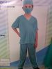 Kids Costumes to Hire - Doctor outfit for child - 4pce( top, pants, hat & mask)